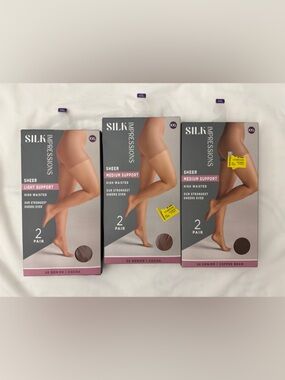 Silk Impressions Silk Sheer High-Waisted Hosiery 2-Packs - Cocoa & Coffee Bean